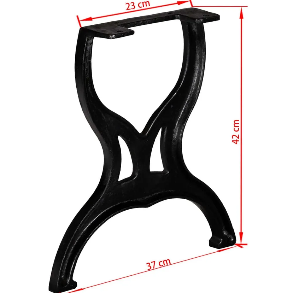 vidaXL Accesorios Para Mesas-Patas de banco estructura en X 2 uds hierro fundido