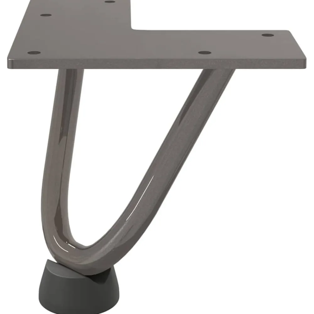 vidaXL Patas de horquilla para mesa de centro (4 unidades, acero , 10 cm, acero macizo) Natural Discount