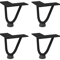 vidaXL Accesorios Para Mesas-Patas de horquilla para mesa de centro (4 unidades), color , 10 cm, acero macizo