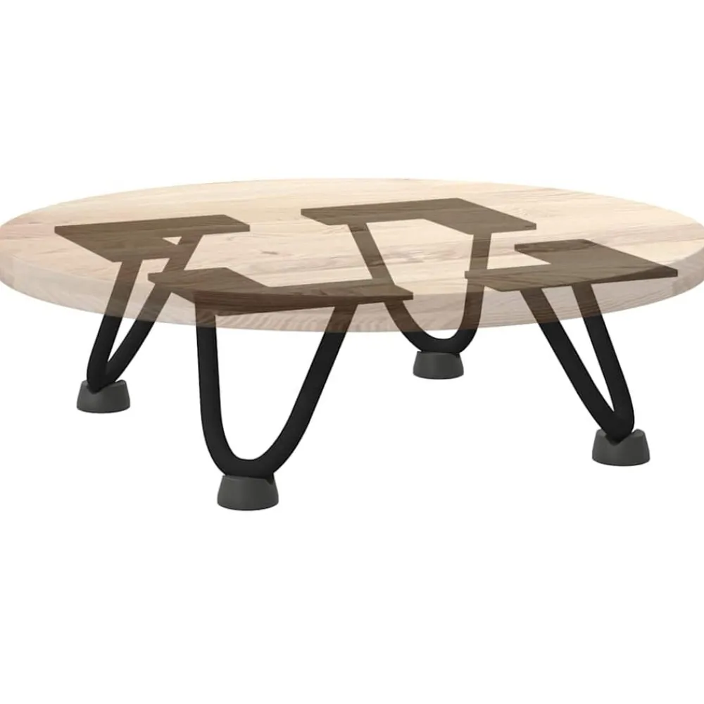 vidaXL Accesorios Para Mesas-Patas de horquilla para mesa de centro (4 unidades), color , 10 cm, acero macizo