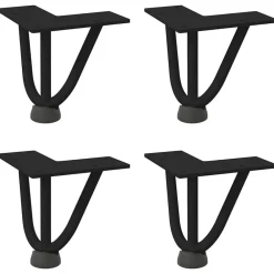 vidaXL Accesorios Para Mesas-Patas de horquilla para mesa de centro (4 unidades), color , 10 cm, acero macizo