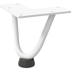 vidaXL Patas de horquilla para mesa de centro (4 unidades), color , 10 cm, acero macizo Blanco New