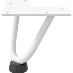 vidaXL Patas de horquilla para mesa de centro (4 unidades), color , 10 cm, acero macizo Blanco New