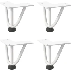 vidaXL Patas de horquilla para mesa de centro (4 unidades), color , 10 cm, acero macizo Blanco