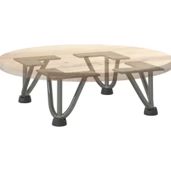 vidaXL Patas de horquilla para mesa de centro (4 unidades, acero , 10 cm, acero macizo) Natural Best