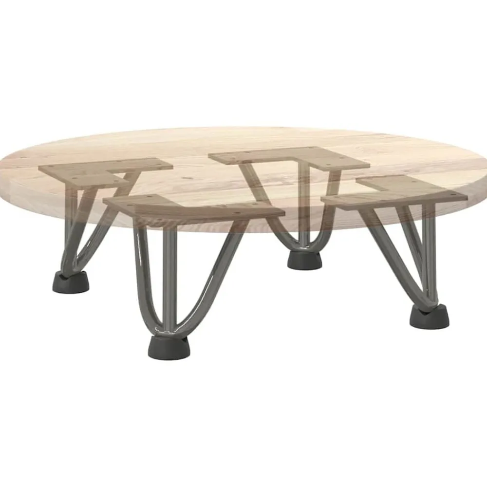 vidaXL Patas de horquilla para mesa de centro (4 unidades, acero , 10 cm, acero macizo) Natural Best