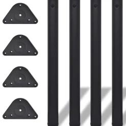 vidaXL Patas de mesa ajustables en 4 alturas 710 mm Negro