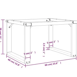 vidaXL Accesorios Para Mesas-Patas de mesa de centro estructura O acero 60x40x38 cm