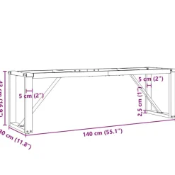 vidaXL Accesorios Para Mesas-Patas de mesa de centro estructura O acero 140x30x43 cm