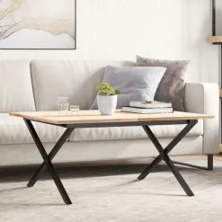 vidaXL Patas de mesa de centro estructura X acero 80x70x43 cm