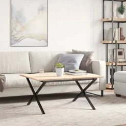 vidaXL Patas de mesa de centro estructura X acero 80x70x43 cm