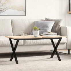 vidaXL Patas de mesa de centro estructura X acero 70x30x43 cm Online