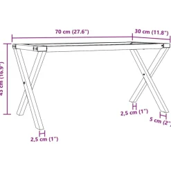 vidaXL Patas de mesa de centro estructura X acero 70x30x43 cm Online