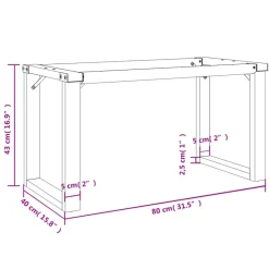 vidaXL Accesorios Para Mesas-Patas de mesa de centro estructura O acero 80x40x43 cm