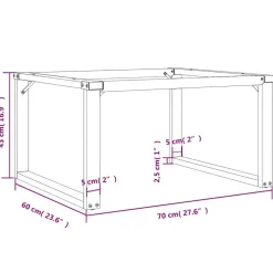 vidaXL Patas de mesa de centro estructura O acero 70x60x43 cm