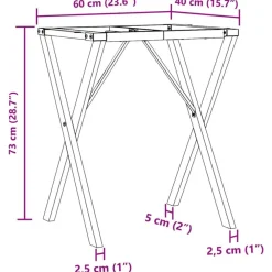 vidaXL Patas de mesa de comedor estructura X acero 60x40x73 cm Hot
