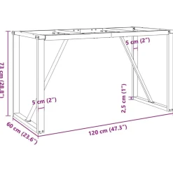 vidaXL Patas de mesa de comedor estructura O acero 120x60x73 cm New