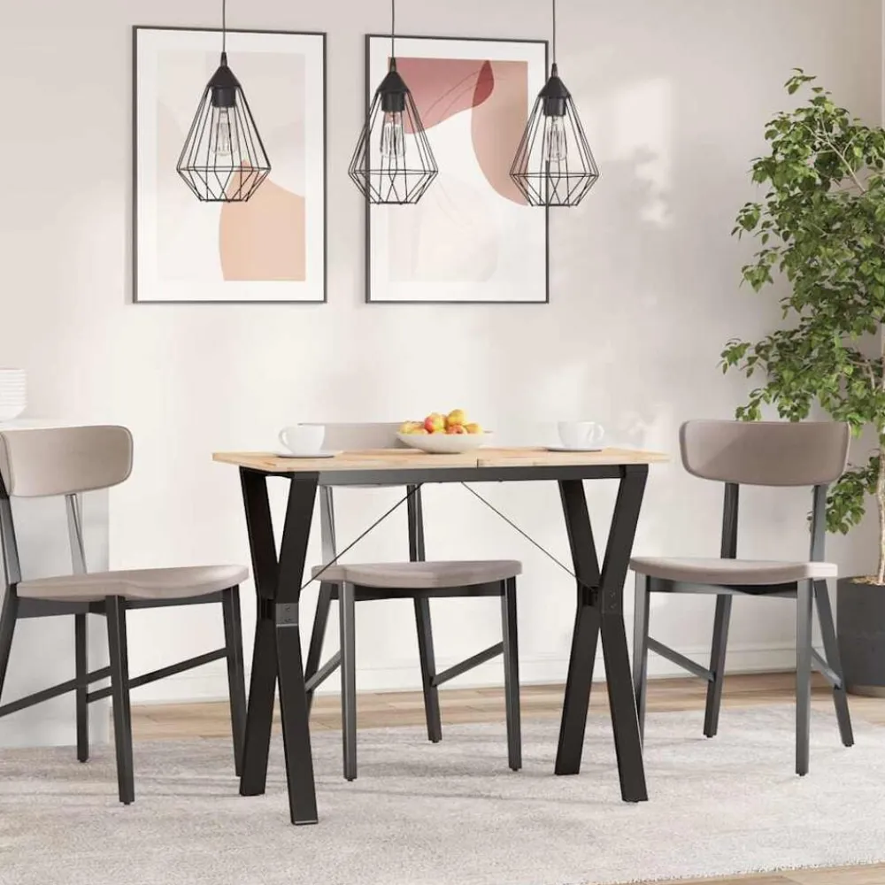 vidaXL Accesorios Para Mesas-Patas de mesa de comedor estructura Y acero 80x40x73 cm