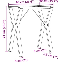 vidaXL Patas de mesa de comedor estructura Y acero 60x40x73 cm Best