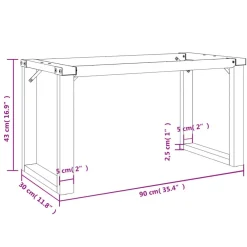 vidaXL Patas de mesa de centro estructura O acero 90x30x43 cm Discount