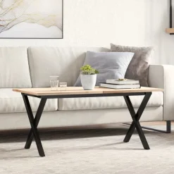 vidaXL Patas de mesa de centro estructura X acero 80x40x43 cm Online