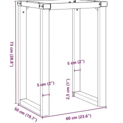 vidaXL Accesorios Para Mesas-Patas de mesa de comedor estructura O acero 60x50x73 cm