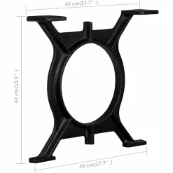 vidaXL Patas de mesa de comedor en O hierro fundido 2 unidades New