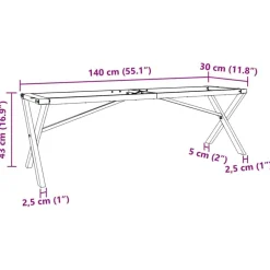 vidaXL Patas de mesa de centro estructura X acero 140x30x43 cm Outlet