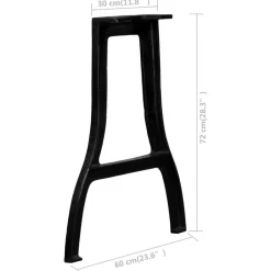 vidaXL Patas de mesa de comedor en A hierro fundido 2 unidades