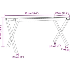 vidaXL Accesorios Para Mesas-Patas de mesa de centro estructura X acero 90x30x43 cm