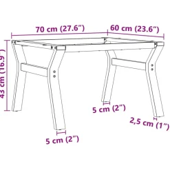 vidaXL Patas de mesa de centro estructura Y acero 70x60x43 cm Hot