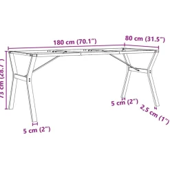 vidaXL Patas de mesa de comedor estructura Y acero 180x80x73 cm Sale