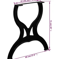 vidaXL Patas de mesa de comedor 2 uds estructura X hierro fundido New