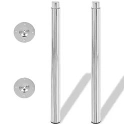 vidaXL Accesorios Para Mesas-Patas de mesa telescópicas 2 unidades cromo 710 mm-1100 mm