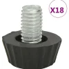 vidaXL Patas de mueble regulables M8 18 unidades negro