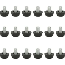 vidaXL Patas de mueble regulables M8 18 unidades negro