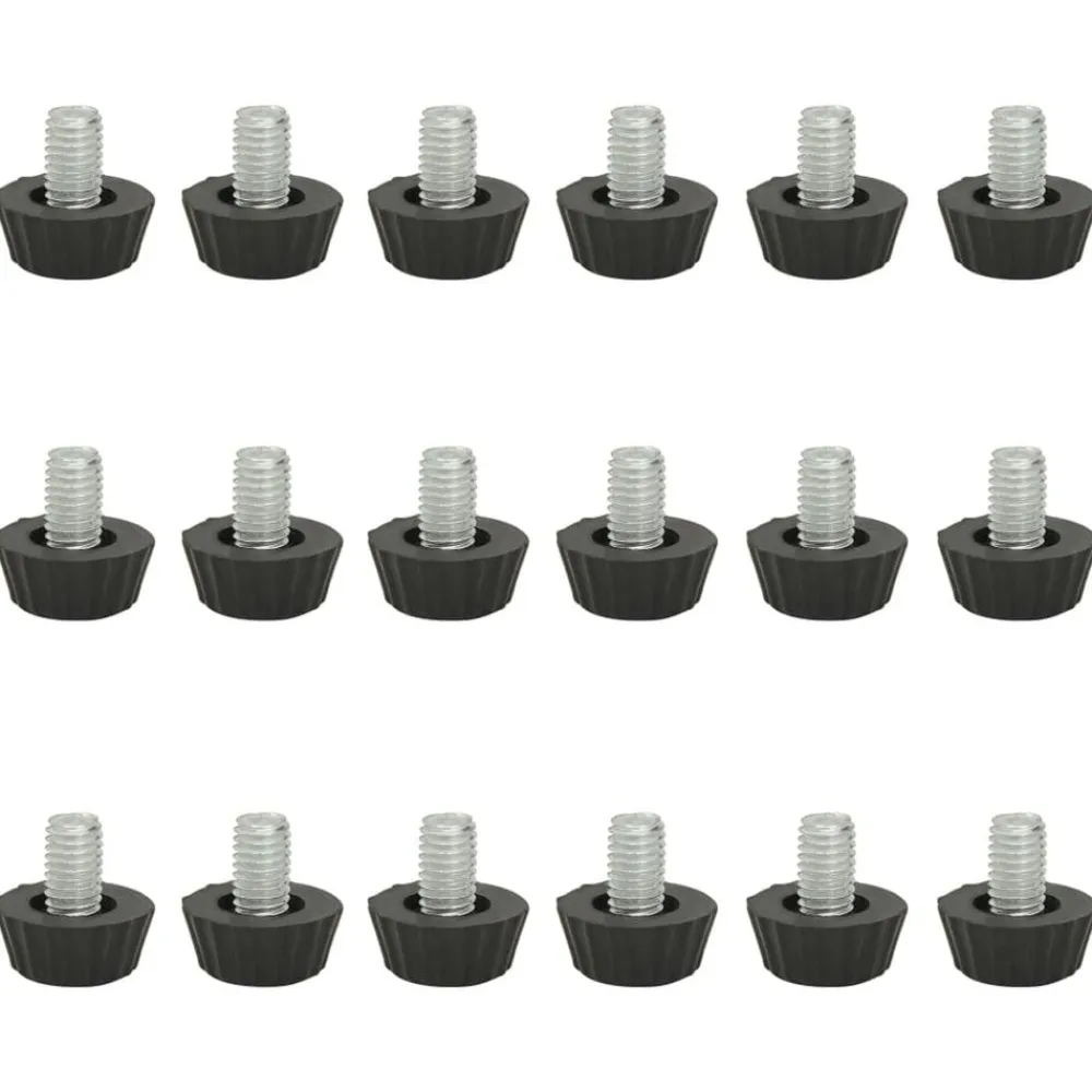 vidaXL Patas de mueble regulables M8 18 unidades negro