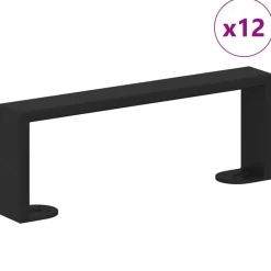 vidaXL Patas de Muebles 12 pcs Negro 281 x 40,5 x 100 mm Hierro New