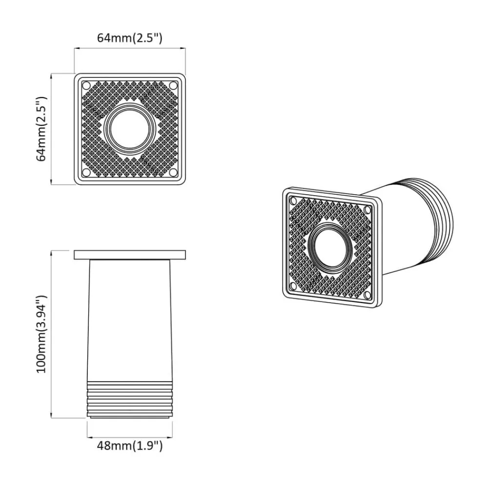vidaXL Patas de Muebles Ajustable 2 pcs 64 x 64 x 100 mm PP Discount