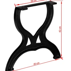 vidaXL Patas mesa de centro en hierro fundido 2 unidades forma X Clearance