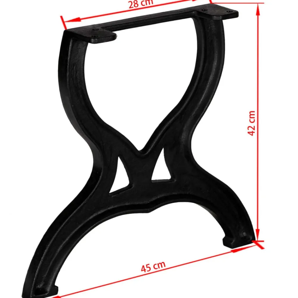 vidaXL Patas mesa de centro en hierro fundido 2 unidades forma X Clearance