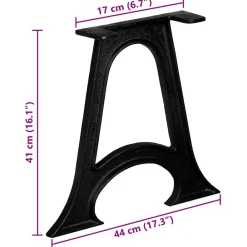 vidaXL Accesorios Para Mesas-Patas mesa de comedor en A hierro fundido base arqueada 2 uds