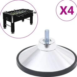 vidaXL Juegos De Interior-Patas para futbolín 4 unidades cromado M10