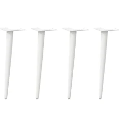 vidaXL Patas para mesa de centro cónicas (4 unidades), color , 30-31 cm, acero Blanco Clearance