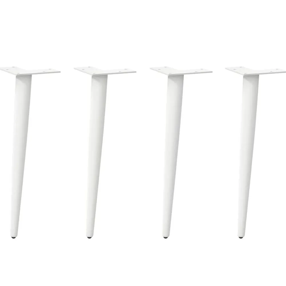 vidaXL Patas para mesa de centro cónicas (4 unidades), color , 30-31 cm, acero Blanco Clearance