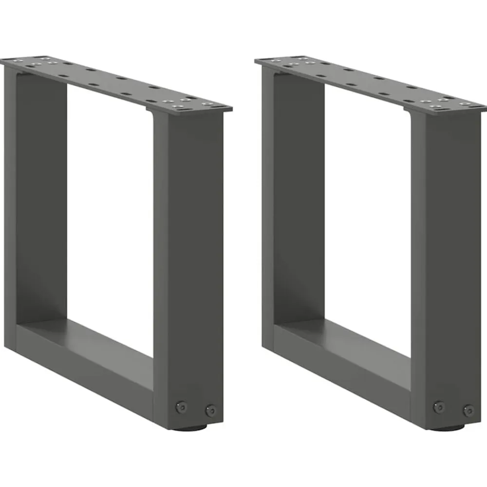 vidaXL Accesorios Para Mesas-Patas para mesa de centro en forma de U (2 unidades), , 30 x (30-31) cm, acero