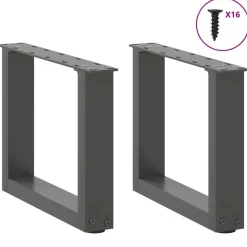 vidaXL Accesorios Para Mesas-Patas para mesa de centro en forma de U (2 unidades), , 30 x (30-31) cm, acero