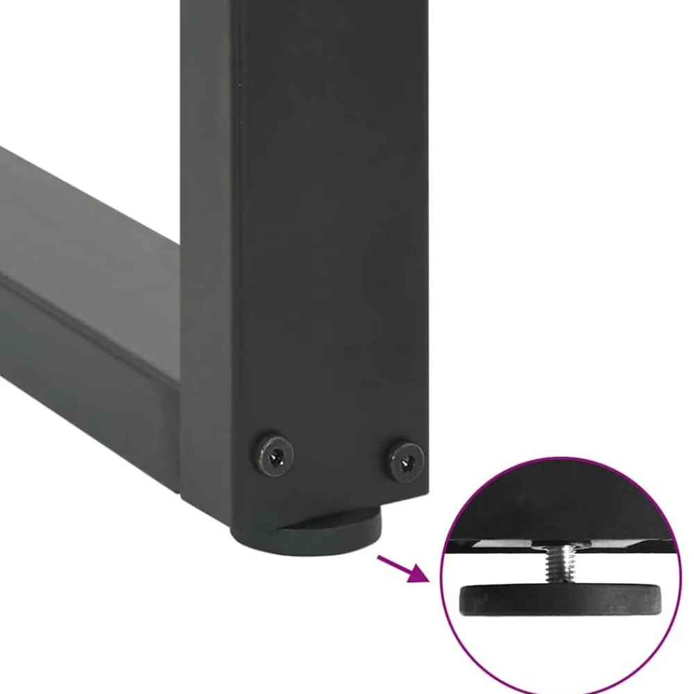 vidaXL Accesorios Para Mesas-Patas para mesa de centro en forma de U (2 unidades), , 30 x (30-31) cm, acero