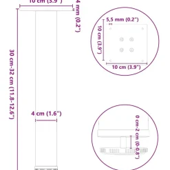 vidaXL Accesorios Para Mesas-Patas para mesa de centro (4 unidades), , 30-32 cm, acero