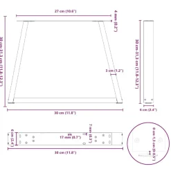 vidaXL Accesorios Para Mesas-Patas para mesa de centro en forma de V (2 unidades, acero , 30 x 30-31,3 cm)